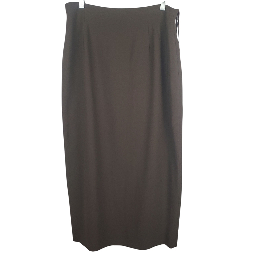 Jones New York Elegant Dark Brown Maxi Skirt. 14. G099